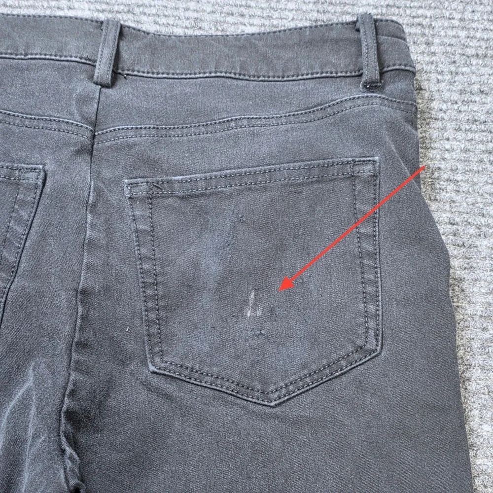 Loft Mid Rise Flare Jeans Women's Size 2 Faded Black Front Seam Denim Zip Fly